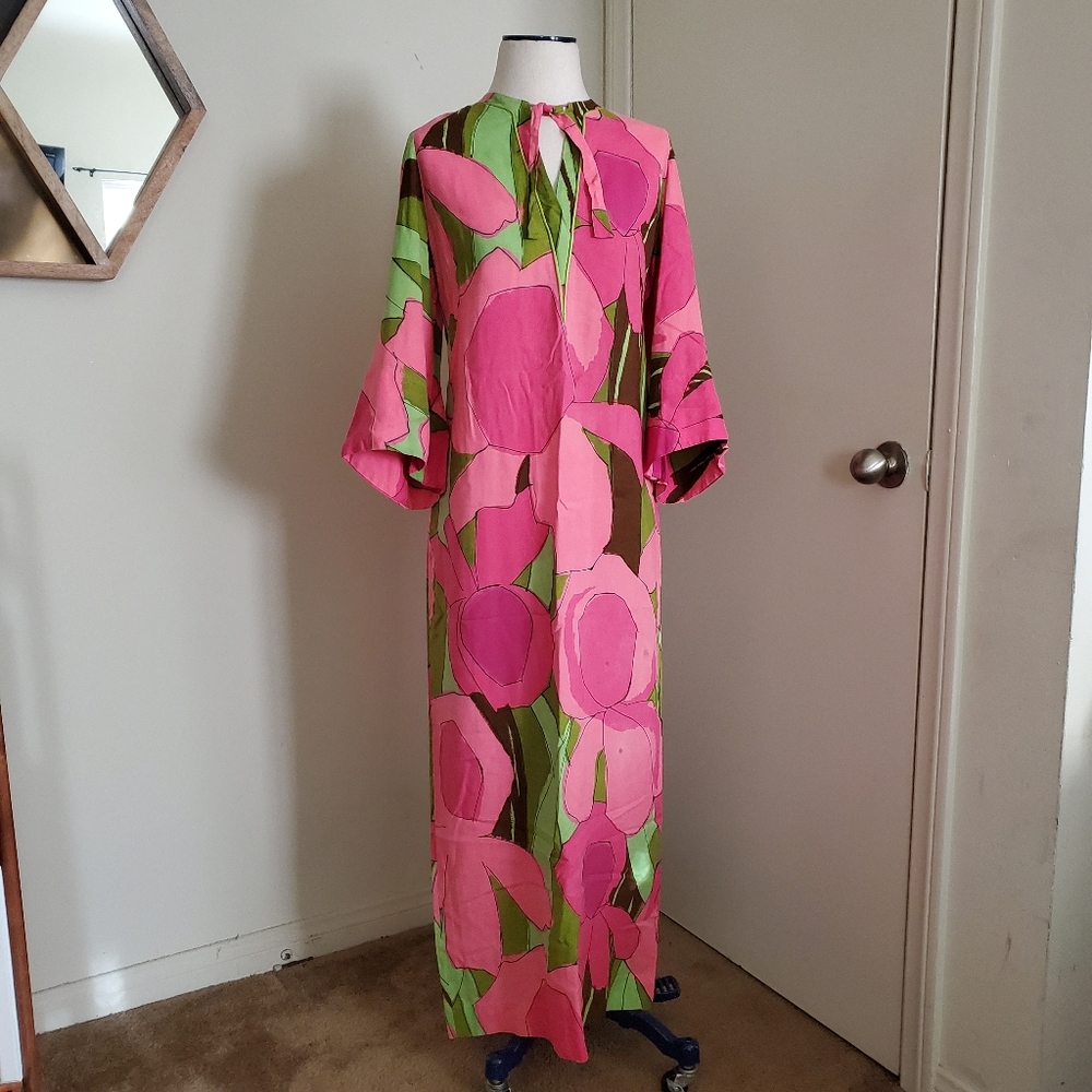 Vintage Ja-Na of Hawaii Multi-Colored Dress L